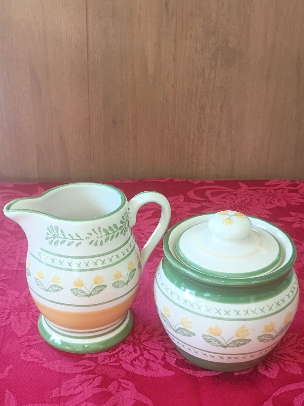 Pfaltzgraff Creamer And Sugar Bowl